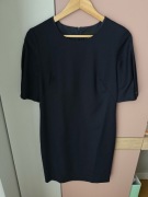 Granatowa sukienka, krótki rękaw, 98% wełna, Simple - 38