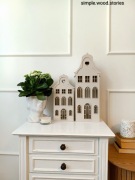 Drewniany domek Rezydencja - handmade / lampion / prezent