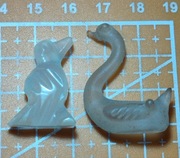 Szklane figurki miniatury pingwin łabędź 