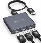 ROZDZIELACZ DISPLAYPORT MST 3 MONITORY BIURO GRA 4K60Hz ADAPTER PC SPLITTER