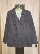 Szary wełniany płaszczyk dwurzędowy bosmanka rozmiar M