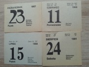 Kartka z kalendarza zdzieraka oryginalnego od 1987 do 2024