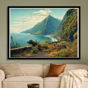 Portugalia Madera - stara droga Ribeira de Inferno - plakat  60x40cm 