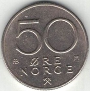 Norwegia 50 ore 1978 - 22 mm - nr 1