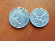 ZESTAW 2 SZTUK MONET 5 ZŁ RYBAK 2 ZŁ JAGODY 1974