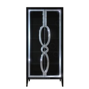 PIĘKNA PRZESZKLONA CZARNO LUSTRZANA WITRYNA - BAREK - KREDENS