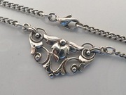 Antyczny srebrny naszyjnik secesja Art Nouveau ok. 1900, ręczna robota