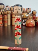 Oryginalna japonska lalka kokeshi Shoichi Sato Naruko  18 cm 1982 rok