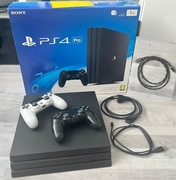 Playstation PS4 Pro 1TB | 2 Pady DUALSHOCK 4 | Okablowanie | Karton Box