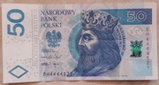 Obiegowy Banknot 50zł. Unikatowa Seria BH 4444521