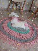 Boho Dywan owalny pastelowe kolory 