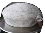 Beret siwy, WEŁNA, ręcznie robiony, JAKOŚĆ niemiecki, szary, vintage