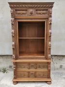 *Neorenesansowa biblioteka, regał, kredens, lity dąb*