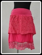 Różowa spódnica z wiskozy na gumce koronka 38 M