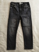 Szare grafitowe regulowane spodnie jeansowe jeansy 157 130 - 128