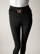Modelujące legginsy lycra z marszczeniem - klamra serce UNI