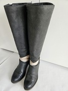 Kozaki ze skóry kozaki skórzane damskie długie buty na obcasie 39 24,5