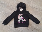 Bluza polarowa dziewczęca z kapturem z jednorożcem - rozm 92 