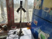 Stara przedwojenna  mosiężna lampa