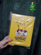 Skórzany żółty album na karty pokemon dla dzieci 