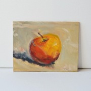 Obraz Olejny Martwa Natura Jabłko Miniatura Płótno