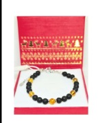 BRANSOLETKA NA LINCE STAL KAMIEŃ LAWA BURSZTYN HEMATYT ZAPIĘCIE NA WYMIAR 