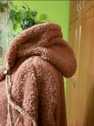 Brzoskwiniowa-nowa- Bluza/kurtka z futrzanego polaru