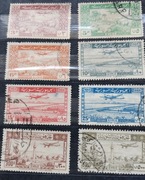 Seria 8 znaczków Republika Syryjska ,kasowane,b. kleju.