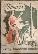 Kobieta nr 39 wrzesień 1948 , ilustracja patriotyczna, kobieta z dzieckiem 