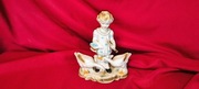 Figurka porcelanowa dziewczynka z gęsiami – Made in Romania – vintage