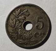 Belgia 5 centymów, 1920 r. Napis „ROYAUME DE BELGIQUE”  (S65)