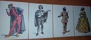 4 pocztówki Commedia dell'Arte Wenecja Venecia 17x12cm