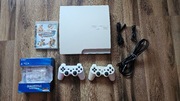 Playstation 3 White,1Tb,stan kolekcjonerski+przewody+2 pady+gra