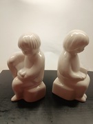 Figurki do podpierania książek. Vintage, art deco