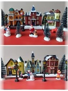 Dwa zestawy świątecznych wiosek LED 28 elementów 