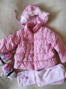 Śliczna ciepła kurtka 80 cm + rękawiczki i szalik