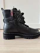 Botki Liu Jo czarne z kwiatowym motywem r.37