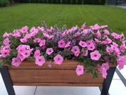 Kwietnik drewniany donica loft na nogach stalowych