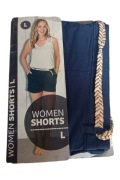 Stylowe szorty damskie L granatowe z paskiem – HIT na lato!