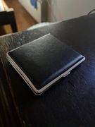 Metalowa Papierośnica Czarna Srodek na gumkę Cigarette Box Metal !