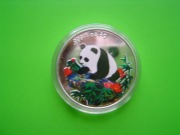 CHINY 1999 1 Oz PANDA WIELKA MENNICZA PIĘKNA KOLOR