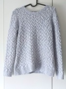 Sweterek bawełniano-wełniany S biało-niebieski
