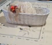 Dekoracja zimowa Kosz wiklinowy 52x22x16 wypełniacz papierowy plus gratis 