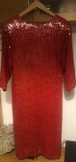 Czerwona cekinowa sukienka jedwabna Crimson rozmiar L