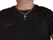 Naszyjnik skrętka stal szlachetna 51 cm 4 mm + krzyżyk