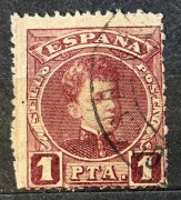 Hiszpania (Espana), młodzieniec król Alfons XIII , 1 peseta