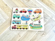Gra drewniana pojazdy Układanka