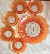 Szklana misa i talerzyki „Hortensja”