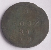 3 GROSZE 1814 I . B. - KOŃCÓWKA BLACHY I SKRĘTKA