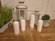 Świece białe, walec średnica 7,5 cm, długi czas palenia - 4 szt., okazja